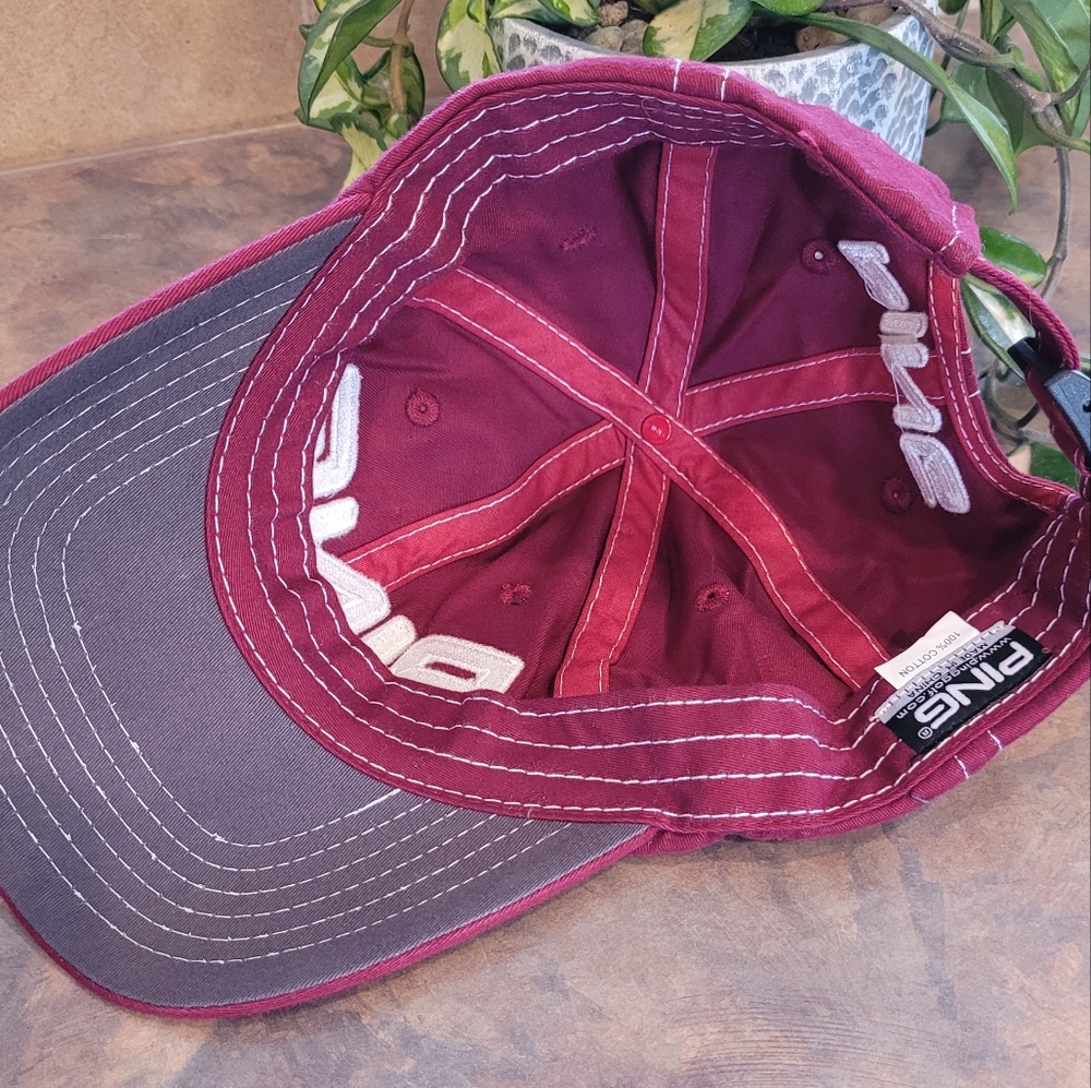 PING Curved Brim, Embroidered Ballcap, Adjustable Buckle Strap - Picture 6 of 7